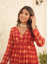 Functional Wear Red Colour Salwar Suit Looking Up to Date